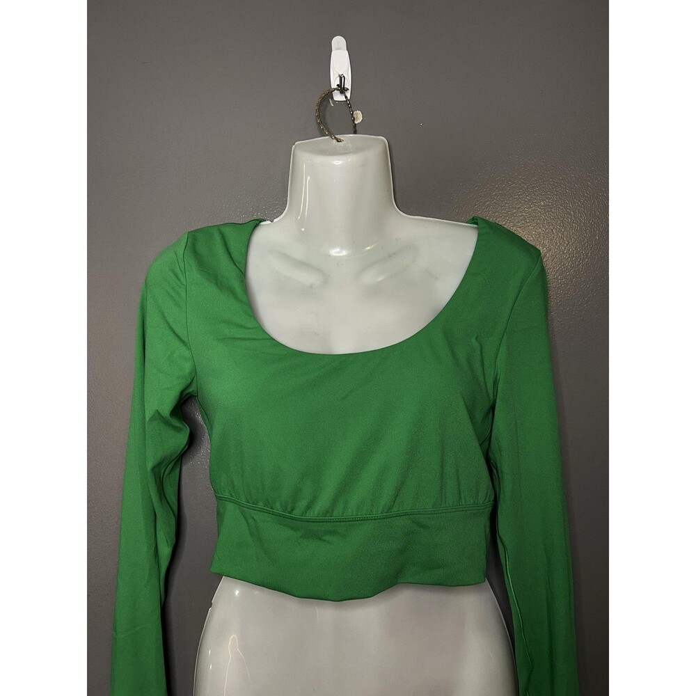 OFFLINE By Aerie Shirt Womens Medium Green Real Me Scoop Back Cropped Top